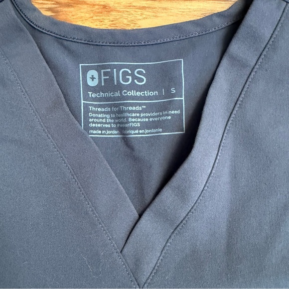 Figs Charcoal Catarina V-Neck Scrub Top - Picture 2 of 3